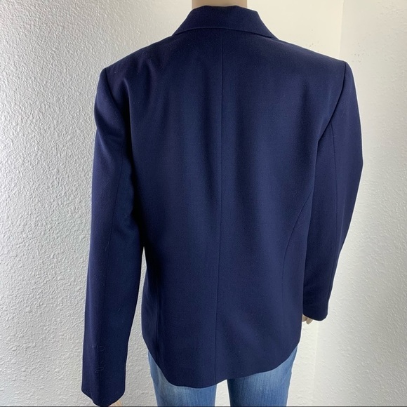 PENDLETON woman blazer Virgin Wool Two Button navy sz 8 business casual business - Picture 8 of 9